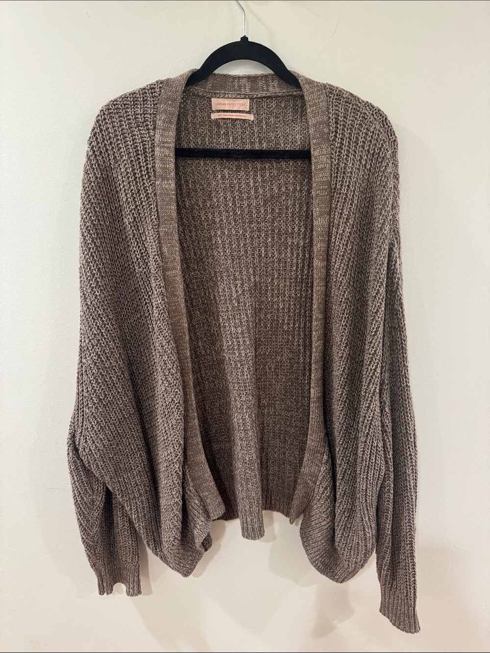 Urban Outfitters Taupe Open-Front Knit Cardigan